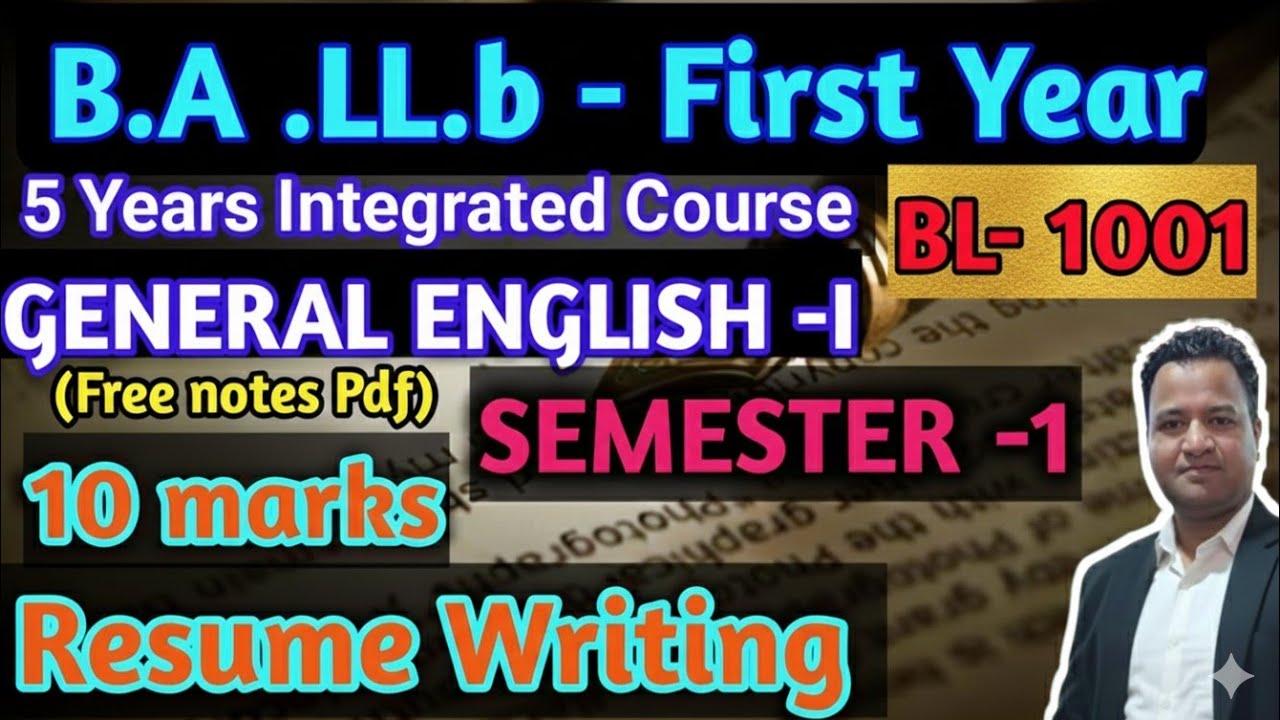 B.A.LL.b|ENGLISH|RESUME WRITING|1st Semester| First Y|#law #ballb #llb_entrance_exam #gurujiclasses