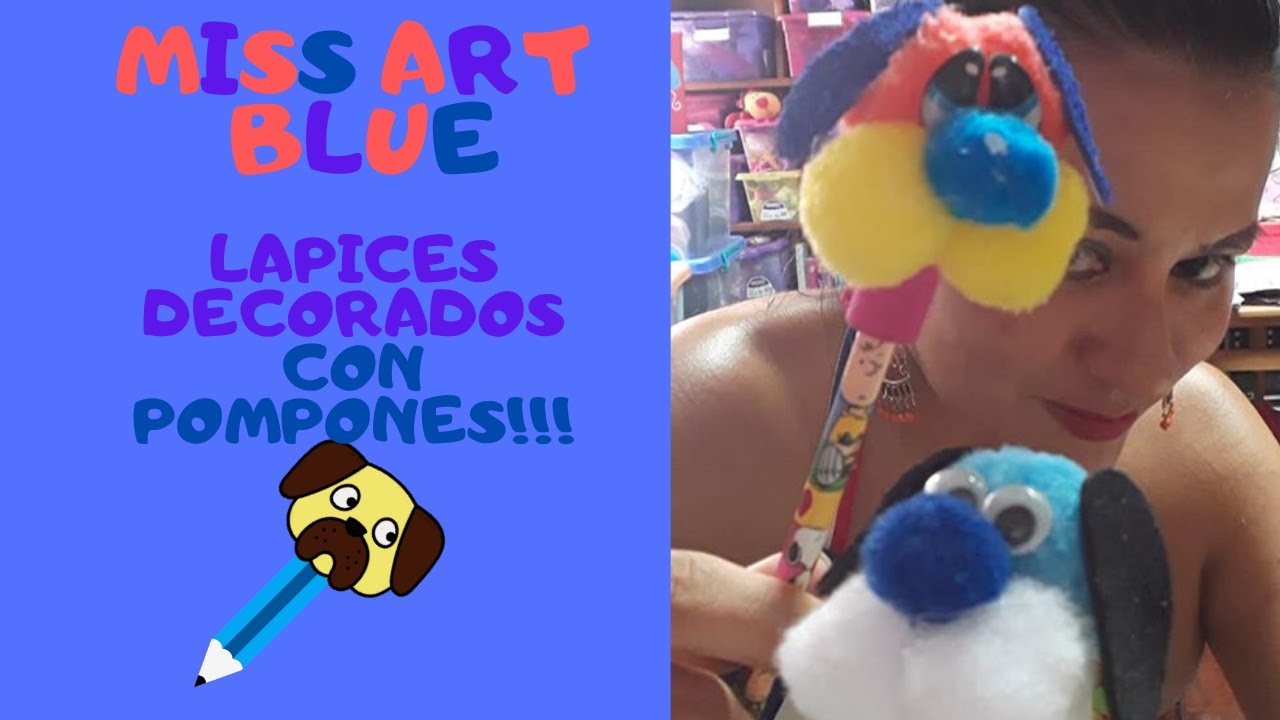 Como DECORAR tus LAPICES para niño con POMPONES