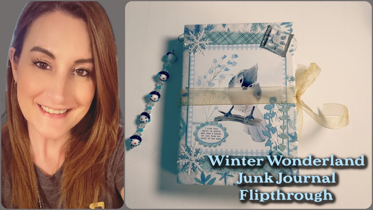 Winter Wonderland Handmade Junk Journal Flip Through. SOLD! Thank You! #junkjournal  #viralvideo