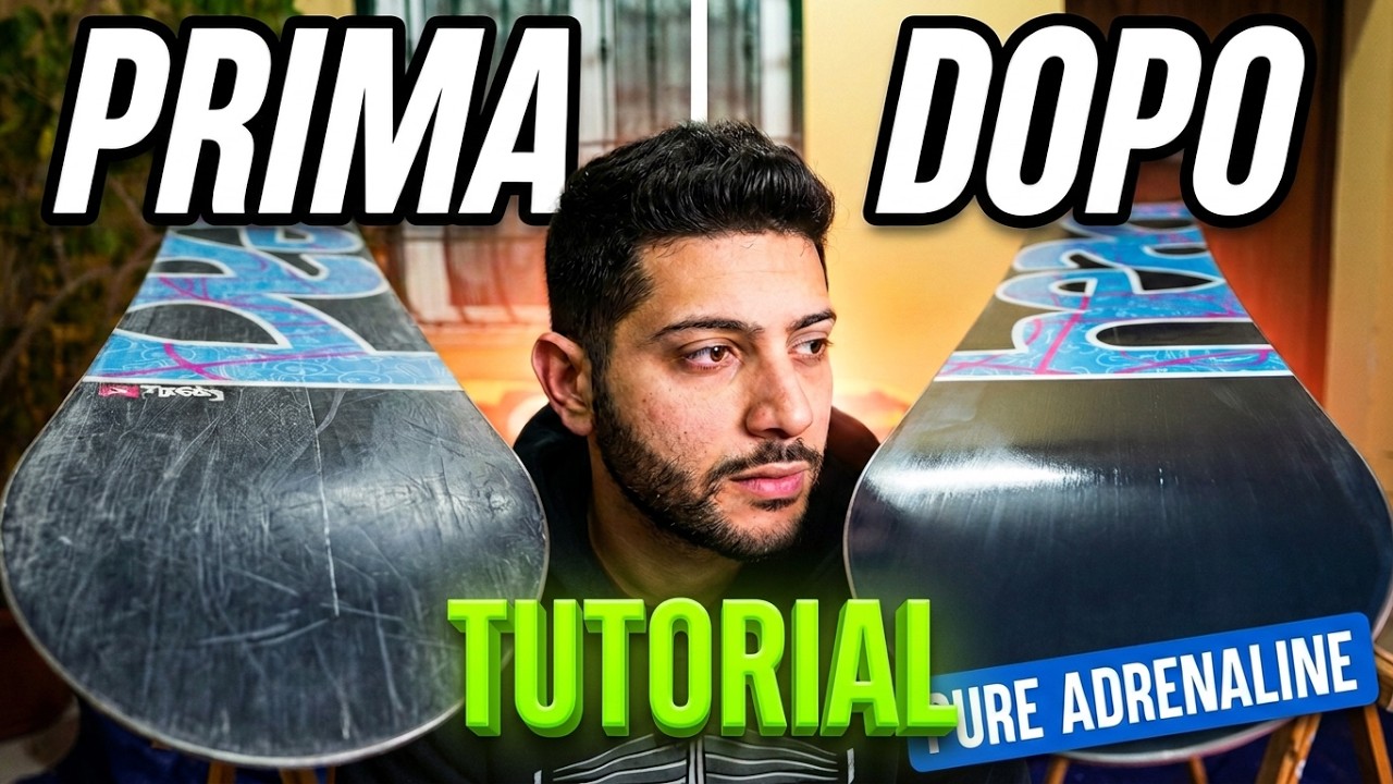 TUTORIAL | Lamine Sciolina e Riparazione | Tavola SNOWBOARD Come Nuova! #skiing #snowboarding 