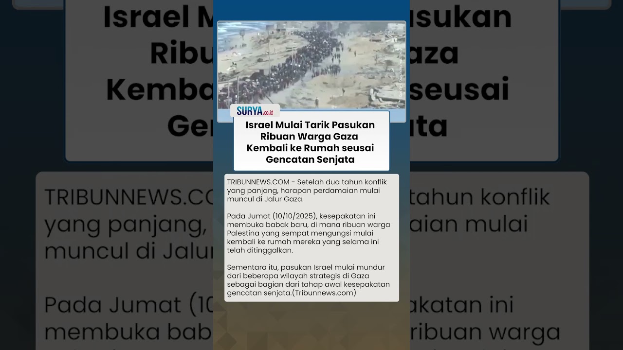 Ribuan Warga Gaza Kembali ke Rumah seusai Gencatan Senjata Mulai Berlaku