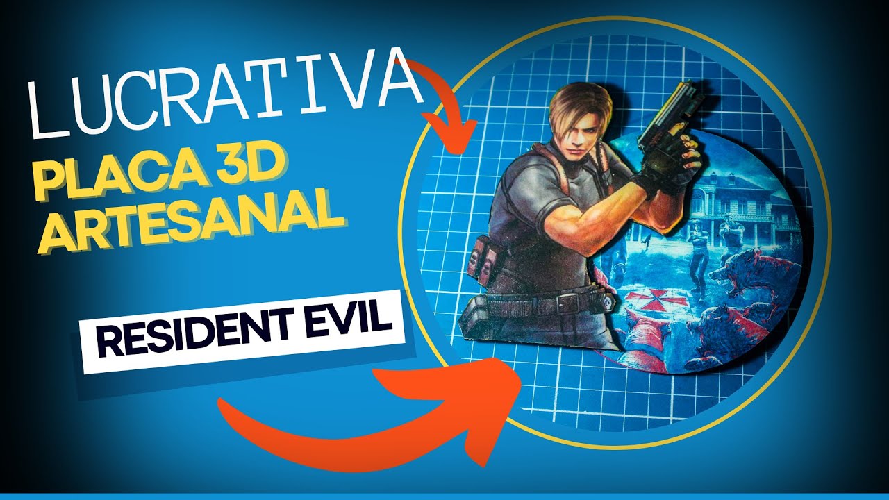PLACA 3D - RESIDENT EVIL - BARATA E LUCRATIVA - ITEM MARAVILHOSO!