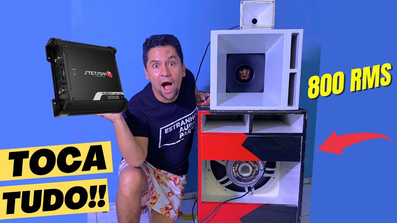 Como Liguei MODULO 800 Rms em SOM 2500 Rms Módulo Stetsom Hl800x4 TOCOU MUITO! como montar um som