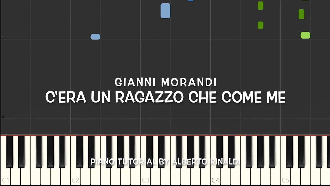 Gianni Morandi - C'era un ragazzo che come me (Piano tutorial with Synthesia)