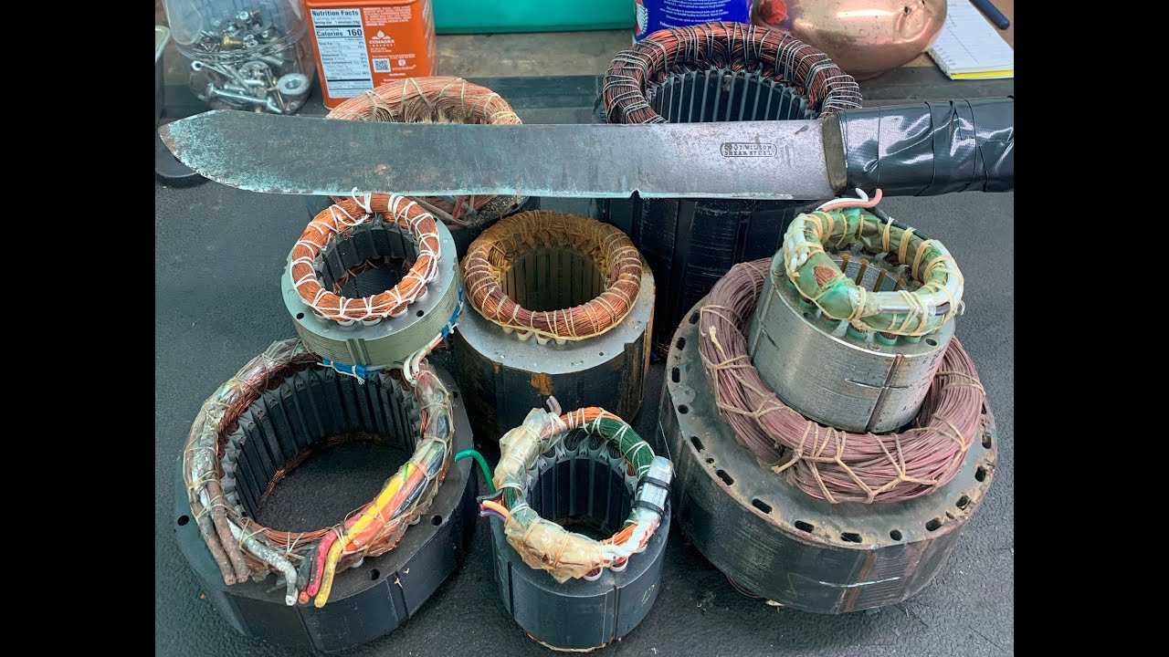 Using a Machete to Cut Copper Motors in Half