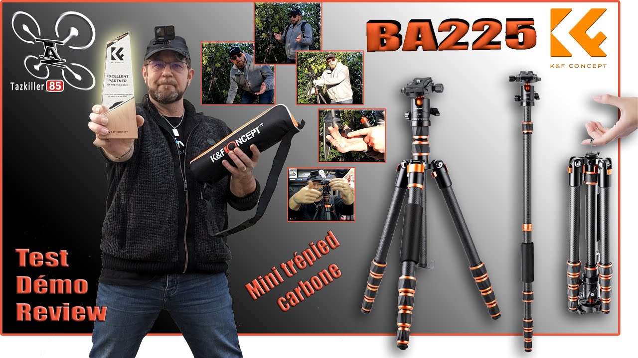 BA225 K&F Concept Trépied Carbone de poche ! - Review Test Démo - Les + et les -