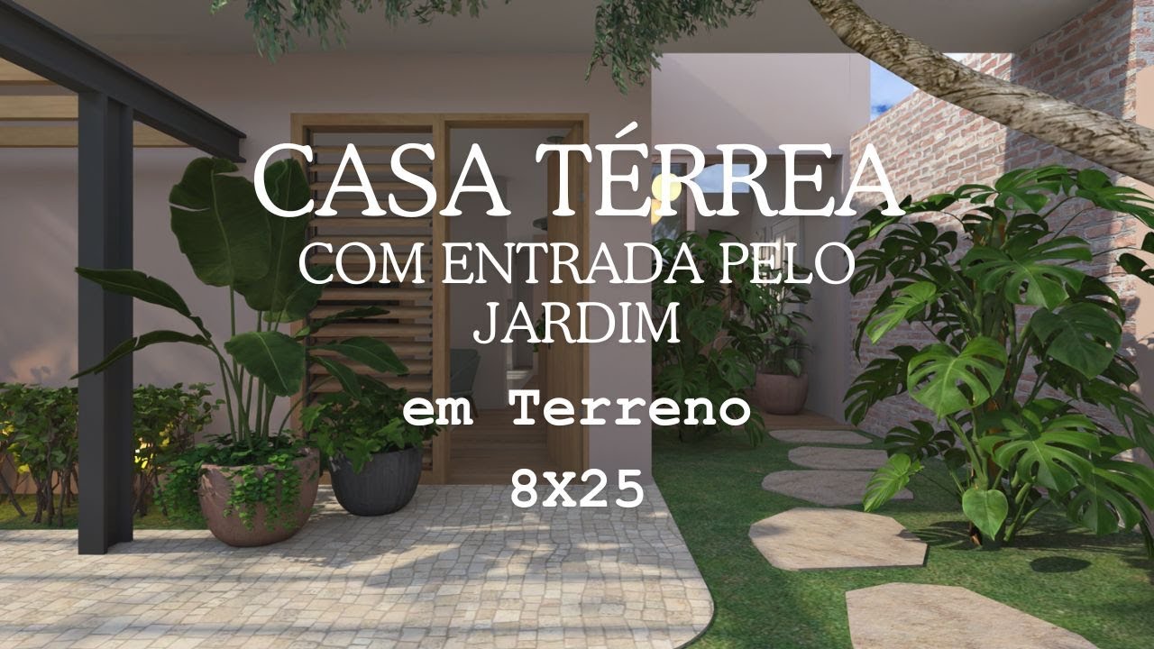 Entre pelo jardim nessa Casa Térrea rodeada de plantas