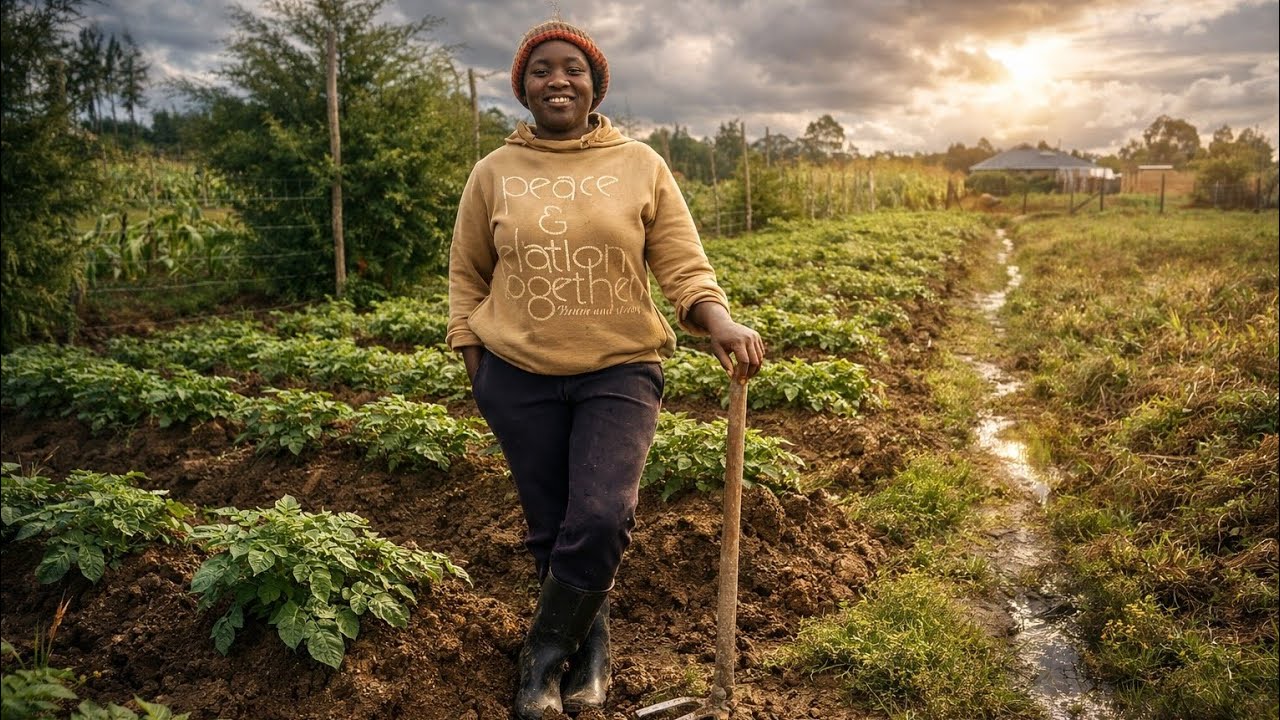 “Hard Work on the Farm: Earthing Up My Potato Crop 🌱”