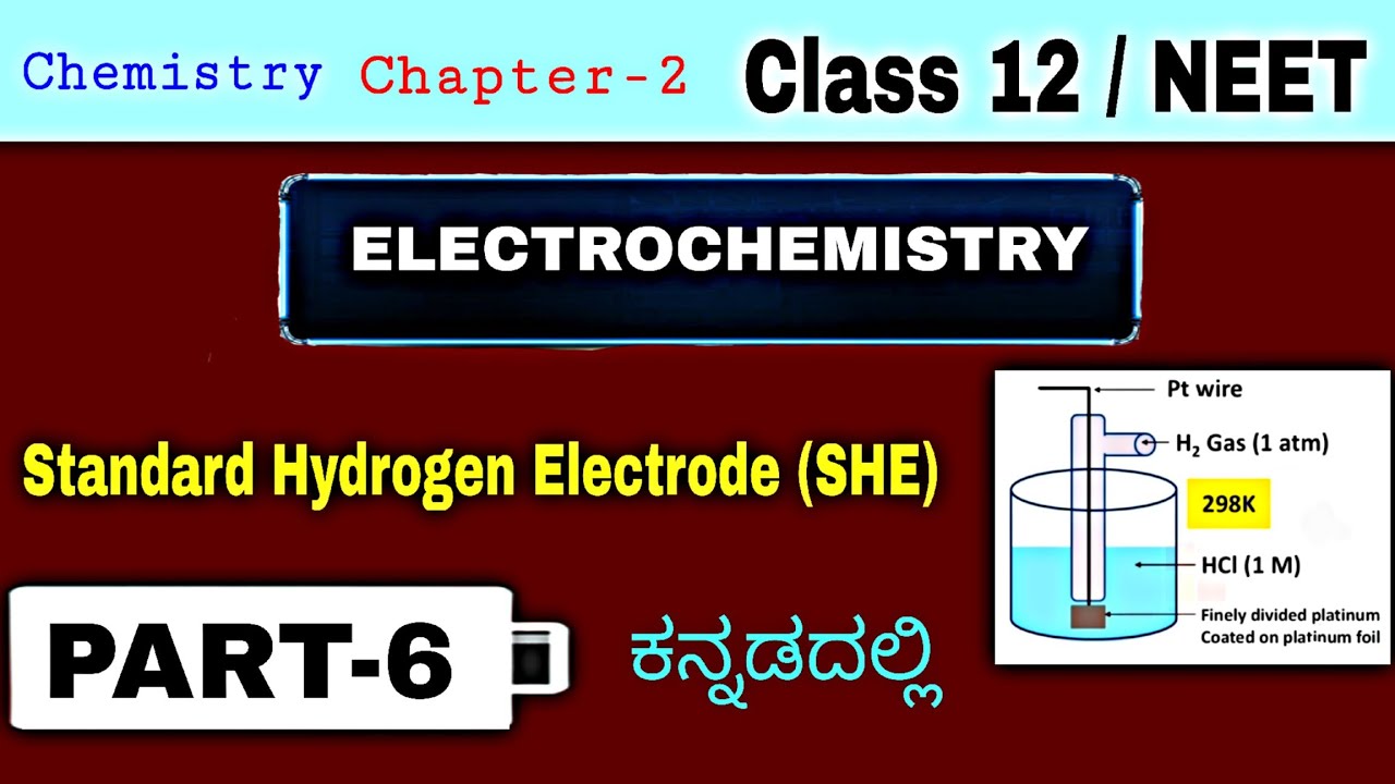 Standard Hydrogen Electrode (SHE) | Electrochemistry | Class 12 Chemistry | Kannada medium | Part-6