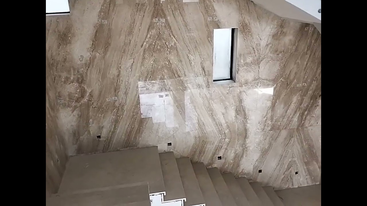 careem marble stairs design and Wall design with lala work 