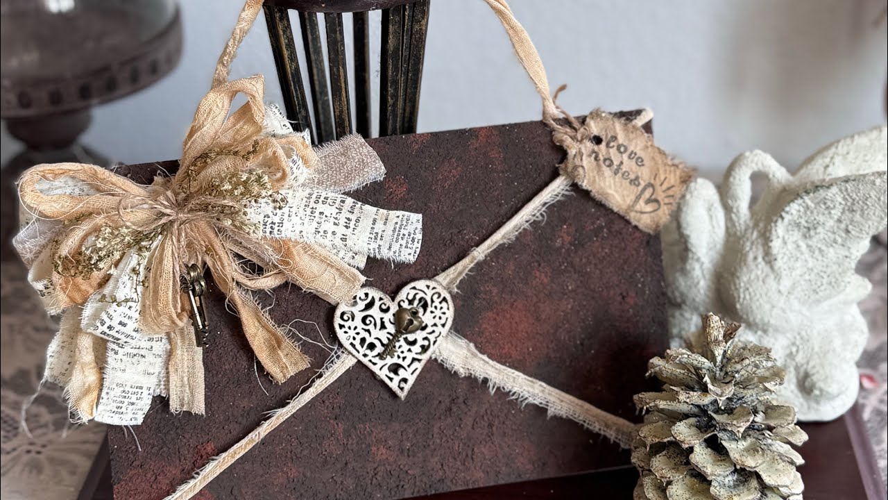 Dollar Tree Galvanized Metal Rusty Envelope Makeover for Valentines Day