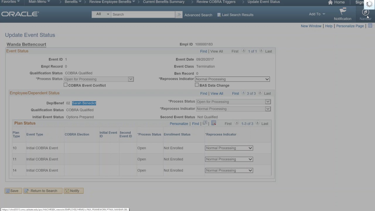 PeopleSoft COBRA Processing