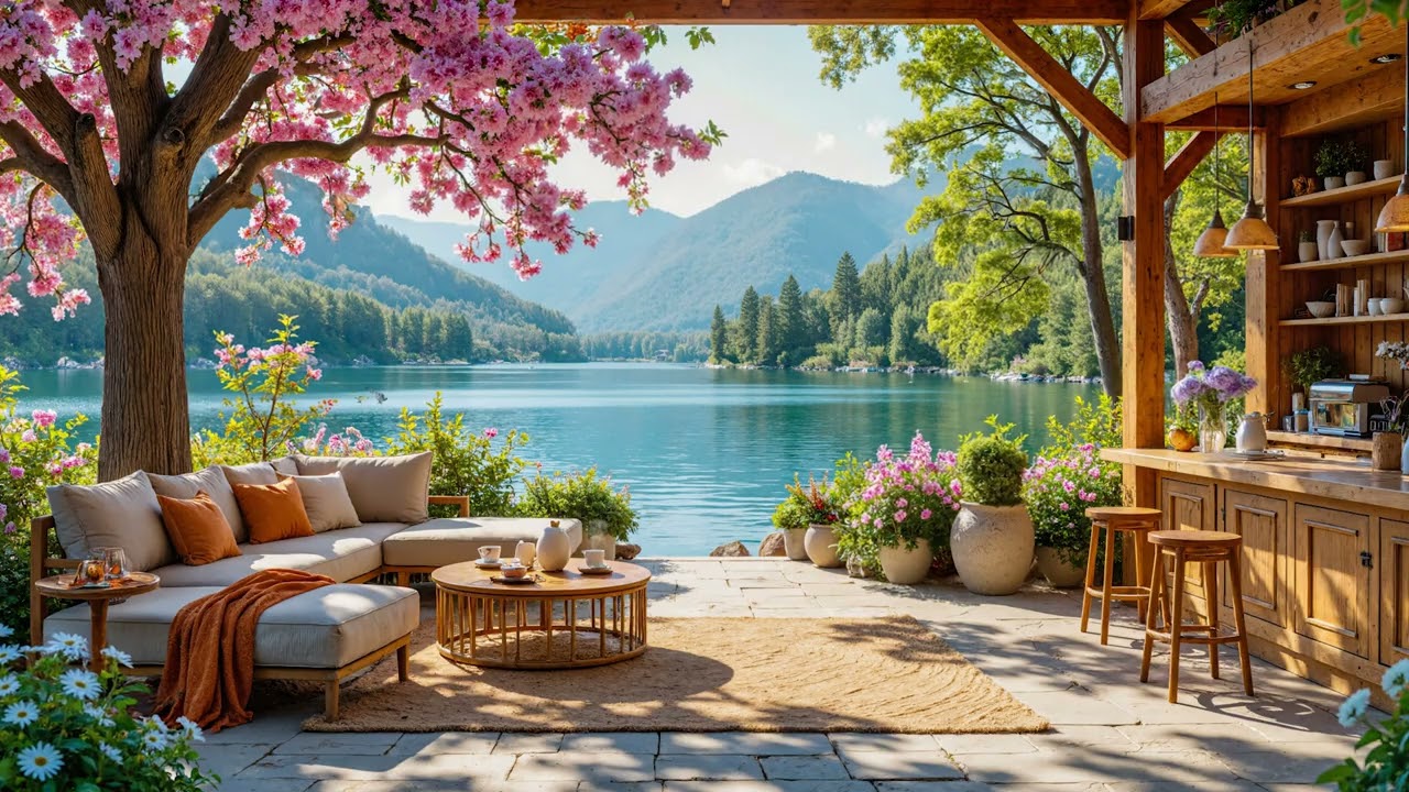 A Beautiful Peaceful Lake Morning 🌸 Relaxing Piano for Study and Chilling