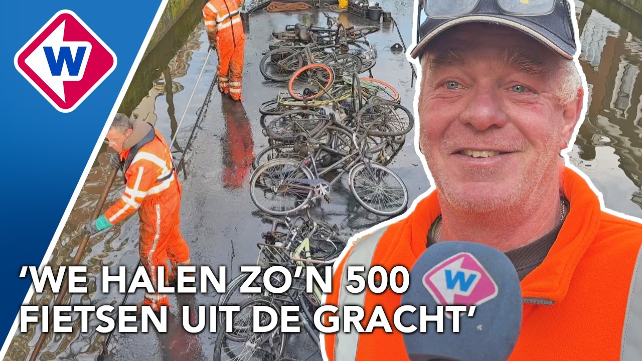 Zo worden oude fietsen uit de sloot gevist