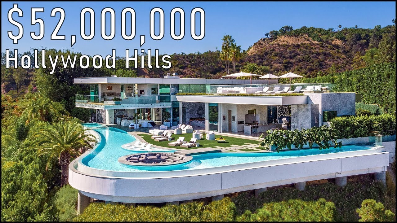luxury mega real estate for 52 million, Hollywood Hills mansion