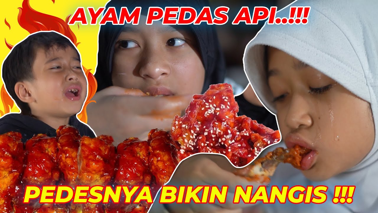 MAKAN AYAM PEDAS LEVEL PETIR !!! PADA MENJERIT  KEPEDESAN..!!!