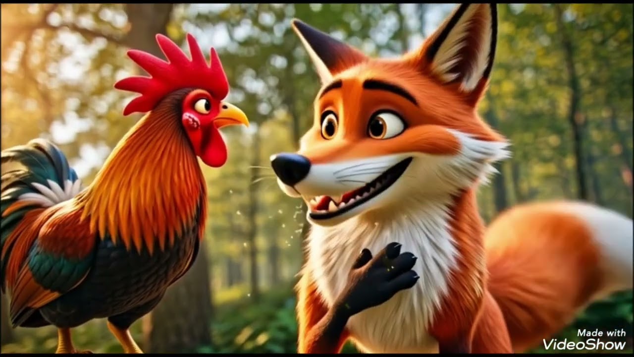 🦊🐓 “பொய்யின் முடிவு”  நீதி:பொய் எப்போதும் நீண்ட காலம் நிலைக்காது. உண்மை தான் வெல்லும்.
