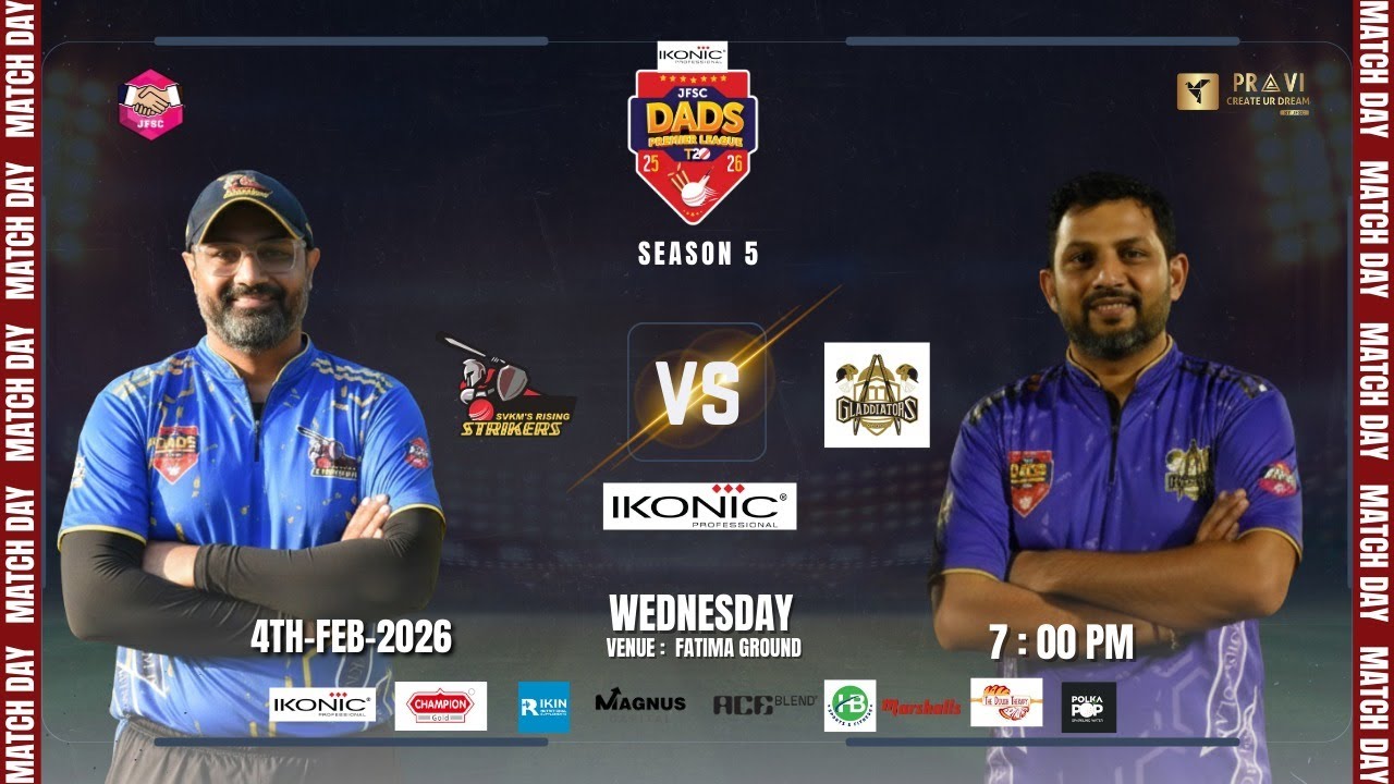 SVKMS RISING STRIKERS VS GLADDIATORS | JFSC DADS PREMIER LEAGUE | SEASON 5