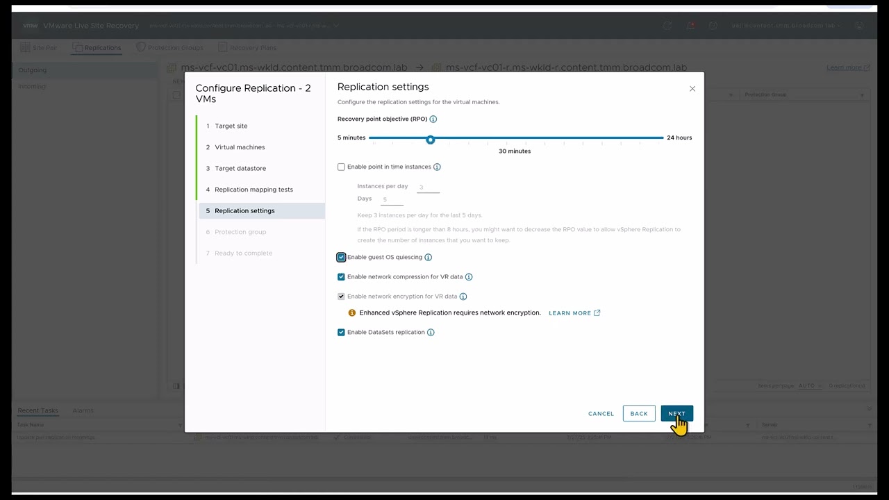 Setting Up and Configuring VMware Live Recovery - A Walkthrough