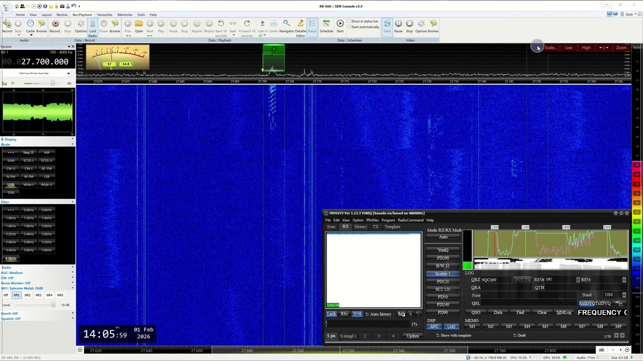 27700 Khz  -SSTV Quebec and Michigan