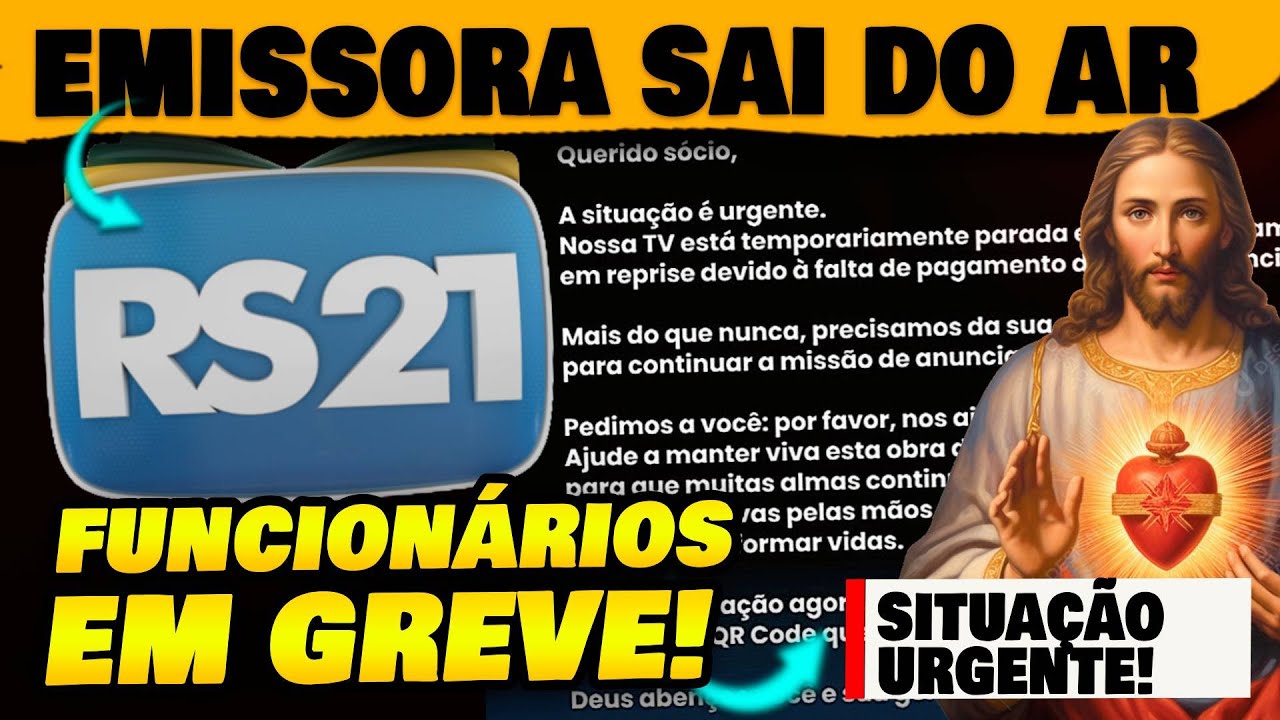 🚨 Falência de emissora? Canal católico Rede Século 21 sai do ar com paralisação de funcionários