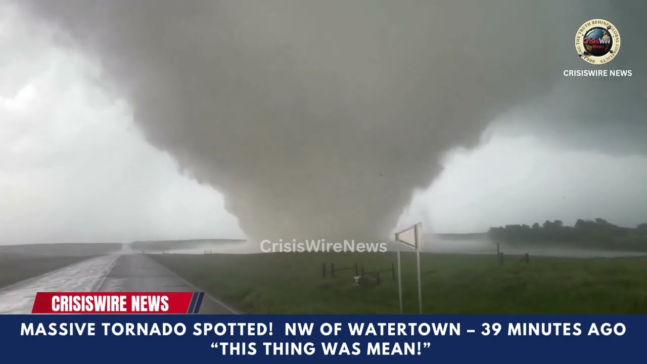 Massive Tornado Spotted NW of Watertown | Violent Funnel Clouds Caught on Camera