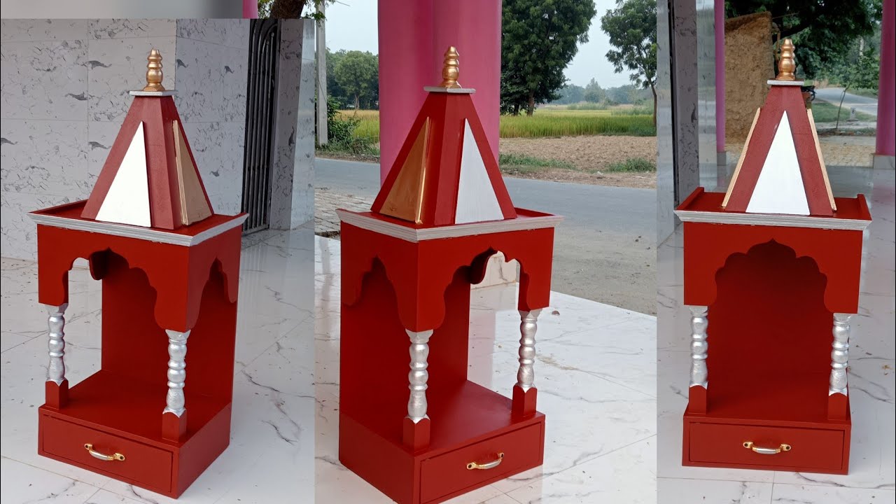Beautiful Temple मंदिर बनाने का बहुत ही आसान तरीका woodworking Patti Pratapgarh 