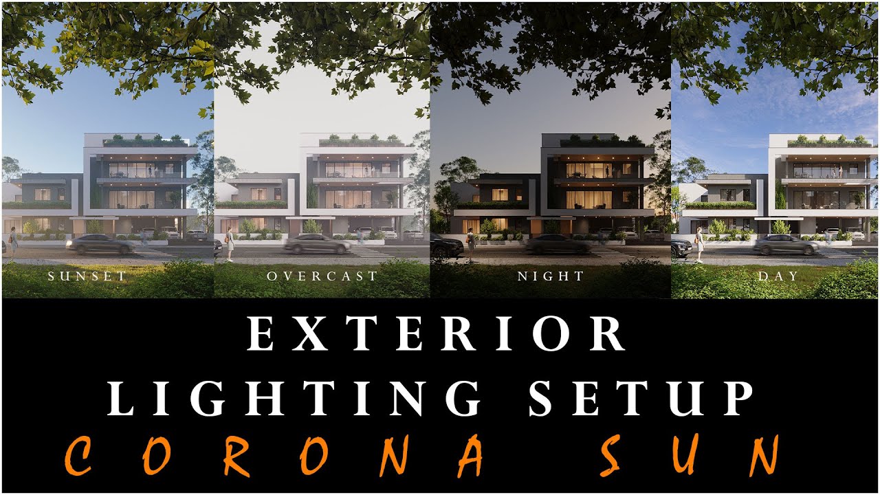 Exterior Render tutorial I 3Dmax + Corona Render I CORONA SUN & SKY