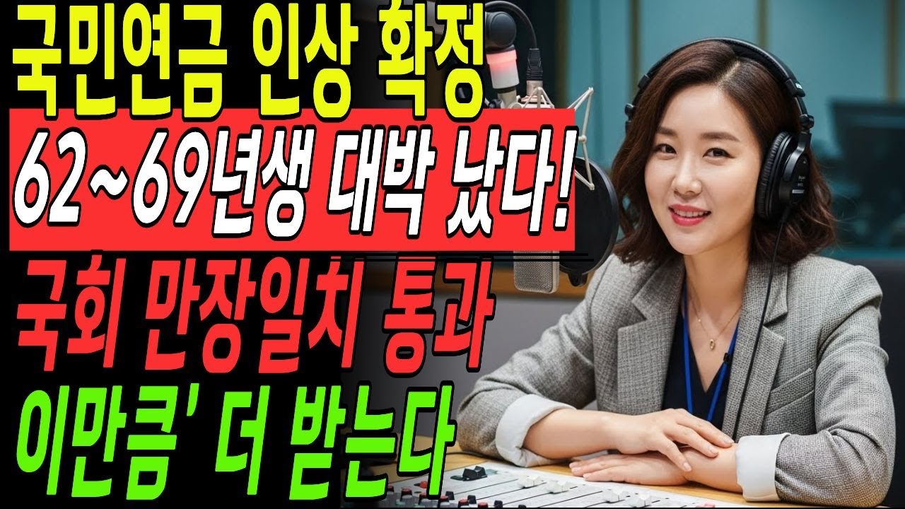 2026년 국민연금 62년~69년생 대박났다,인상 개편안 확정,국회 만장일치 통과, 이제 이만큼 더 받습니다, 꼭 시청하세요! | 노후지혜 | 노후대비 | 시니어경제 | 오디오
