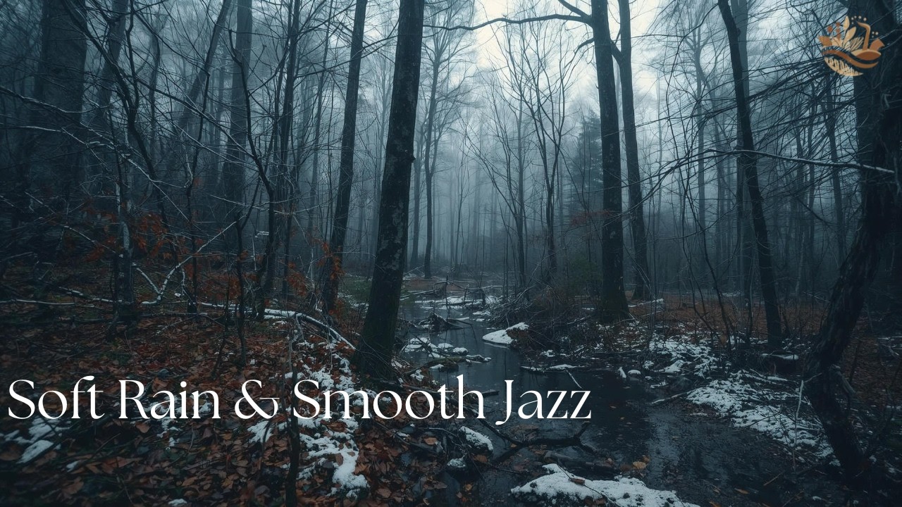 Quiet Late Winter Forest 🌧️ Rain Sounds & Smooth Jazz for Relaxing, Study & Sleep (4K)