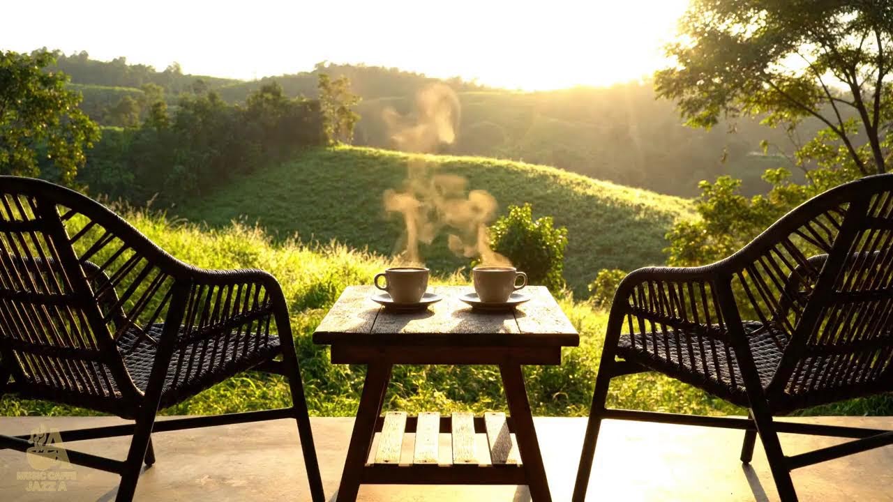 #2 Relaxing Jazz Cafe Ambience for Stress Relief | Gentle Jazz Piano with Nature Sounds for Work ☕☕☕
