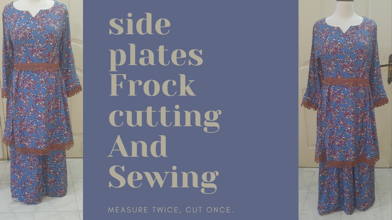 side pleated frock cutting and sewing 