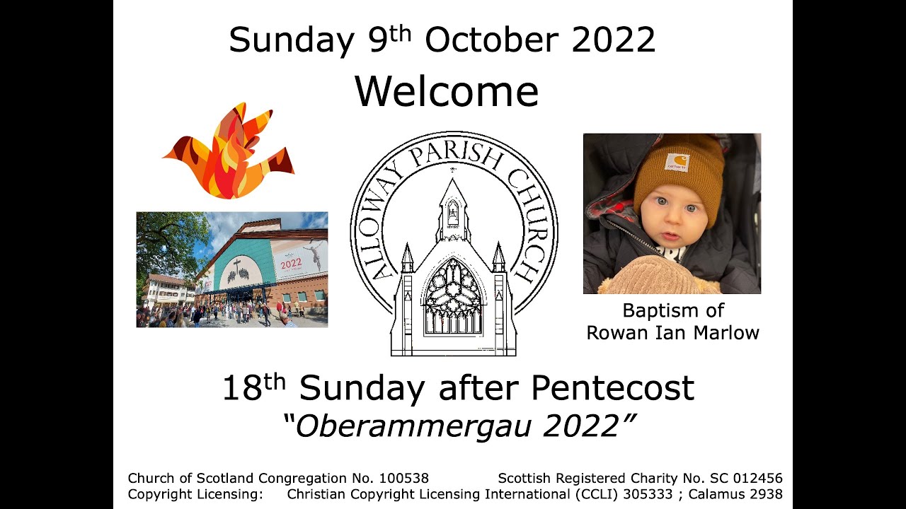Alloway Parish Church Service - Sunday, 9th October 2022 (Live-stream)