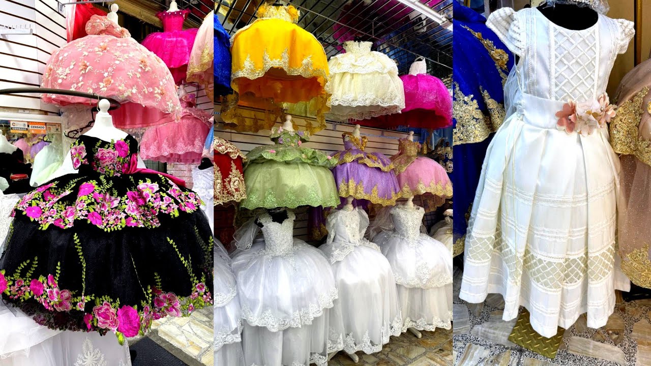 Vestidos de PRIMERA COMUNIÓN en el Mercado de LAGUNILLA 👗 Bonitos y BARATOS | Empresa Mexicana  🇲🇽