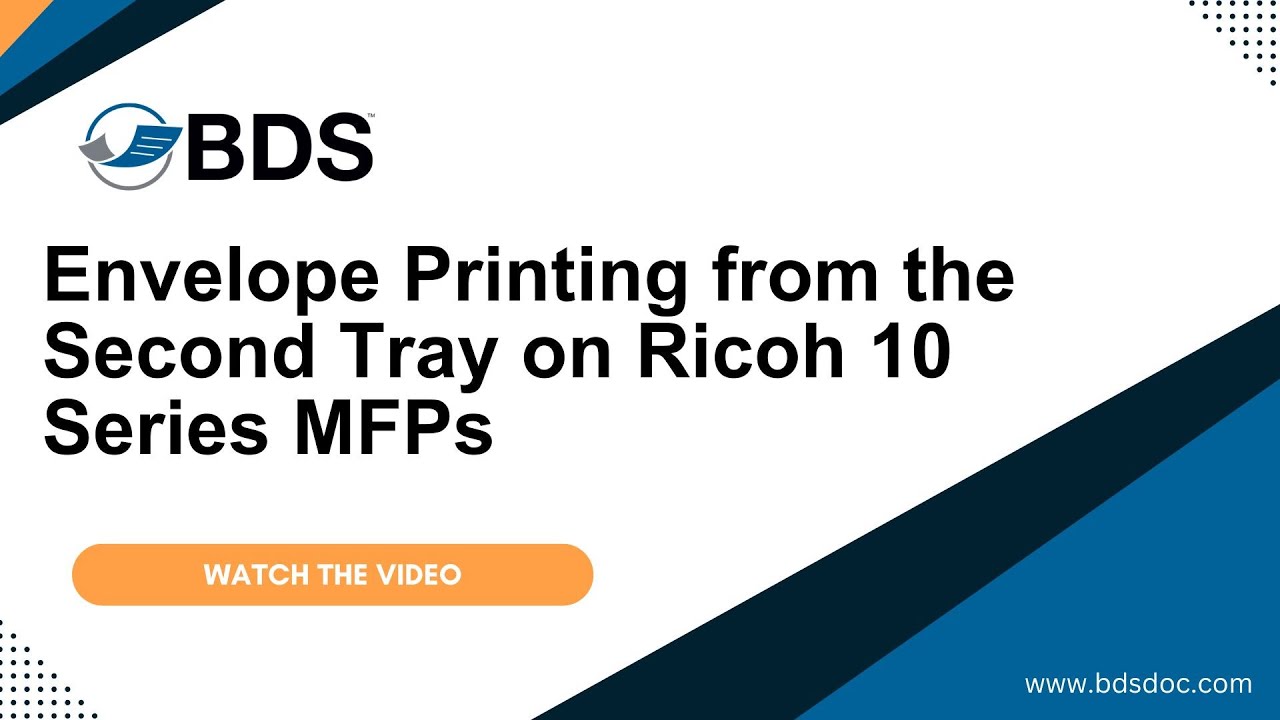 Envelope Printing from the Second Tray on Ricoh 10 Series MFPs