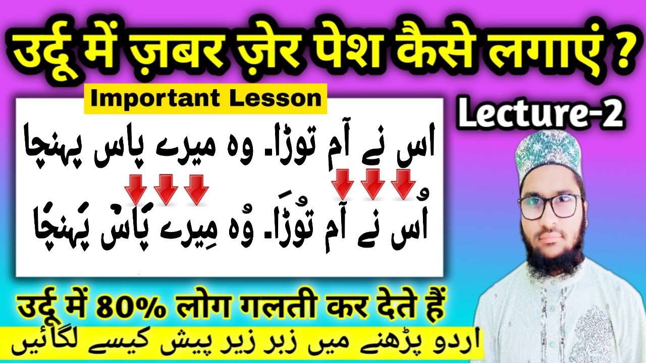 Urdu Me Zabar Zer Pesh Kaise Lagaye ?  उर्दू में ज़बर ज़ेर पेश कैसे लगाएं How To learn Urdu In Hindi