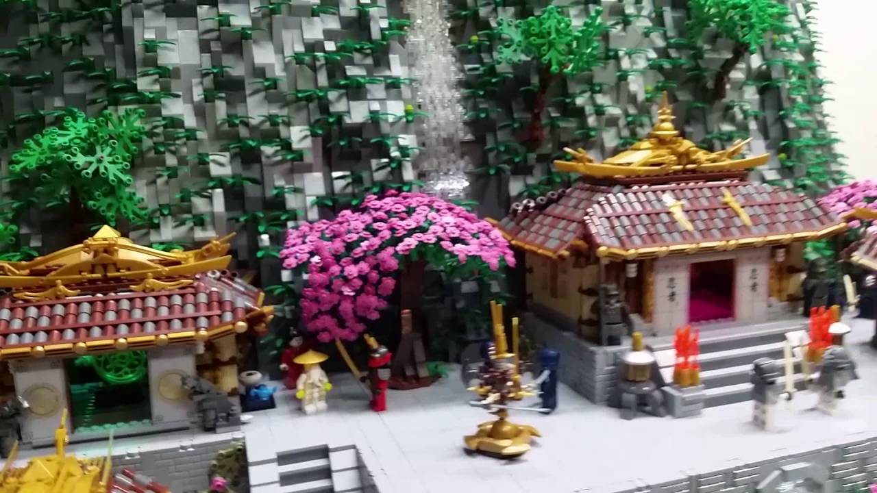 Lego Samurai Village-Huge Mountain-Volcano-Lights