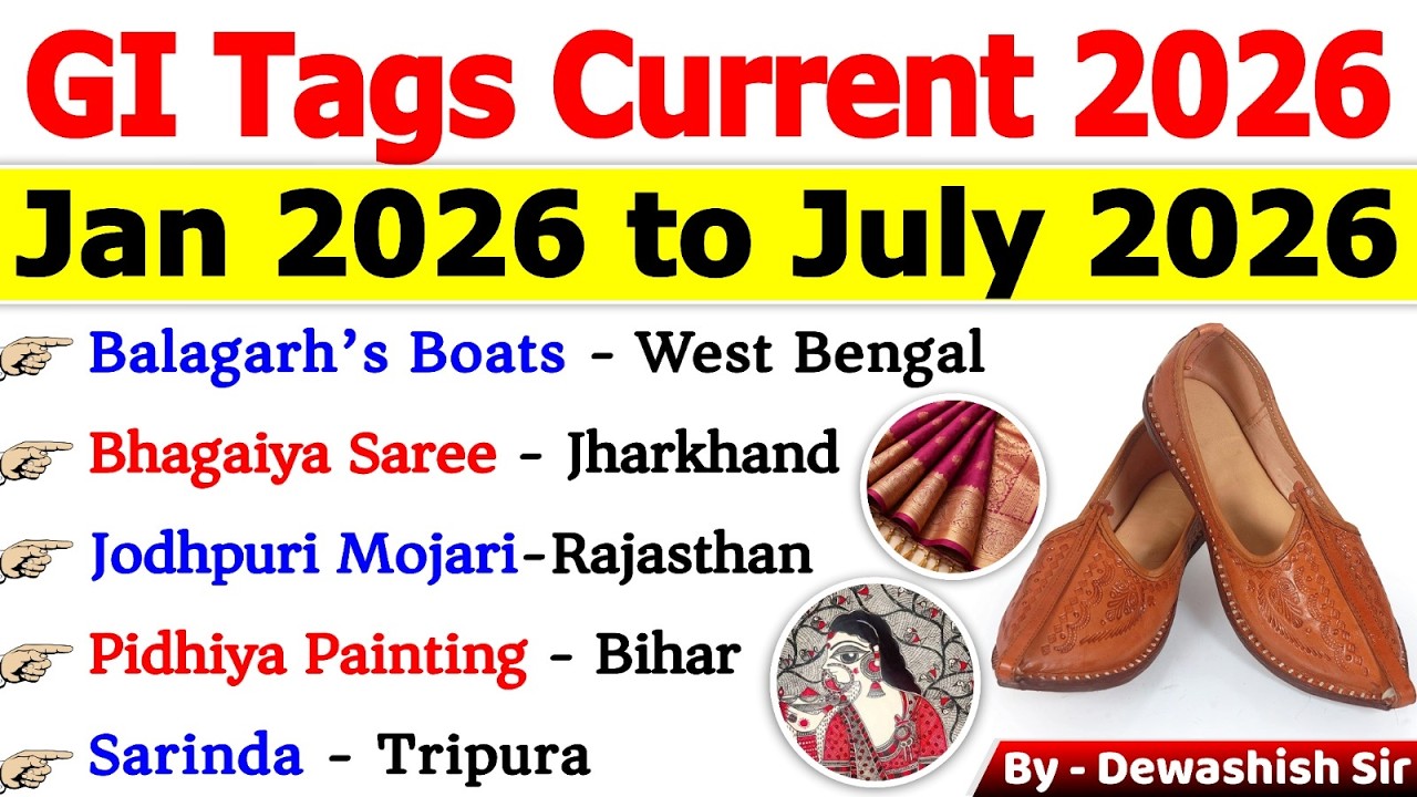 GI Tags 2026 🔥 | Jan to July 2026 Complete List | All New GI Tags in India | Current Affairs 2026