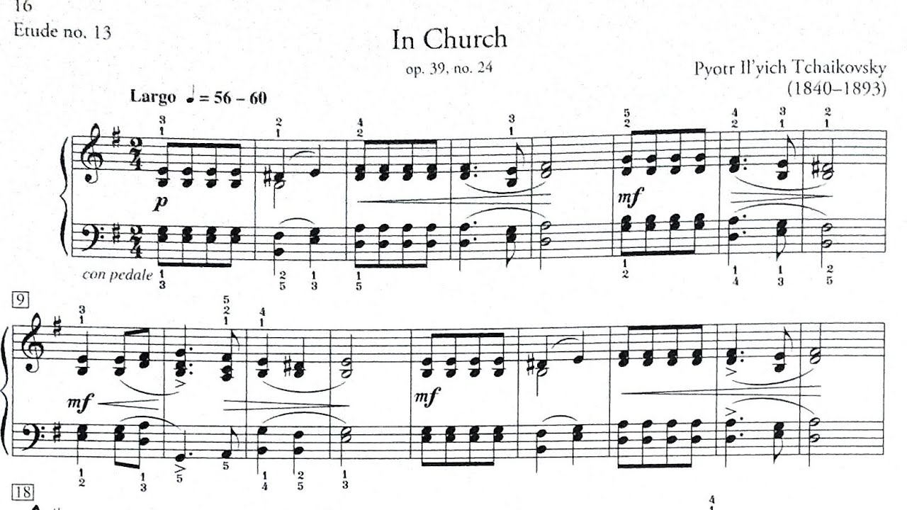 Pyotr Il'yich Tchaikovsky, In Church, Op. 39, no. 24