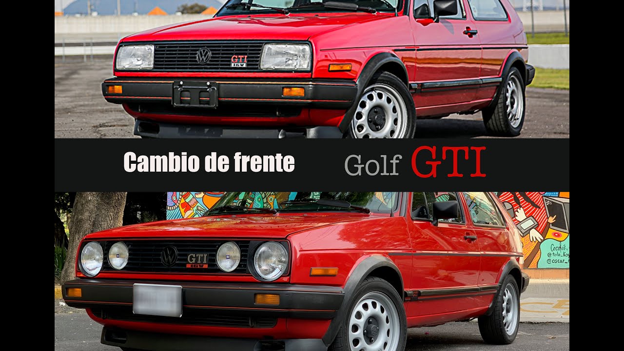 VW GTI Mk2 Conversión frente de faro cuadrado a redondos doble. DIY From aero to quad rounds swap.