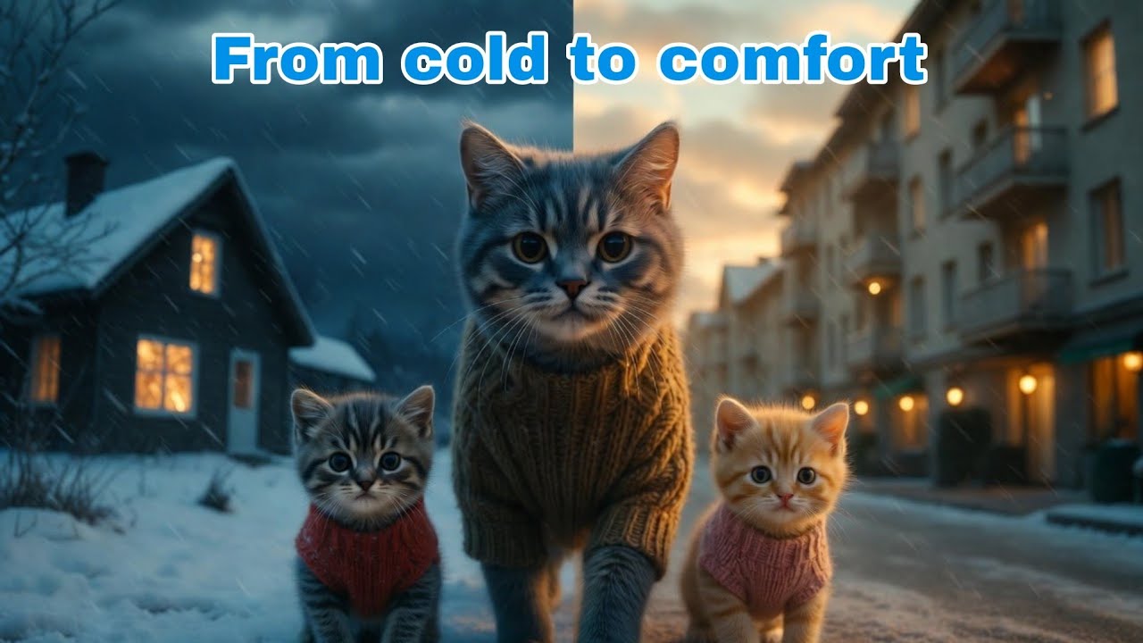 From Cold Village to a Warm City Apartment | Hugo, Lily & Mom Cat Story