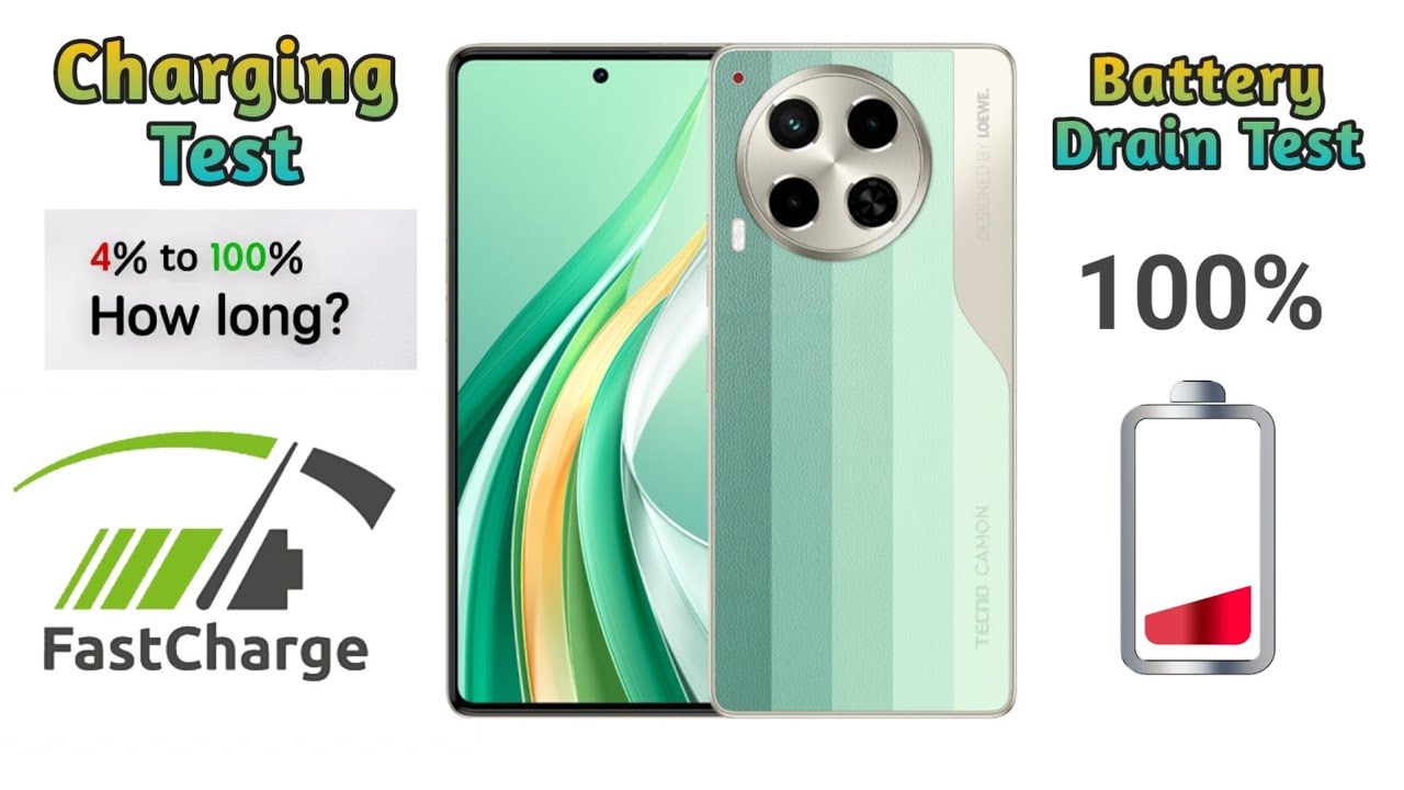 Tecno Camon 30 Loewe charging test and battery drain test | 6% to 100%