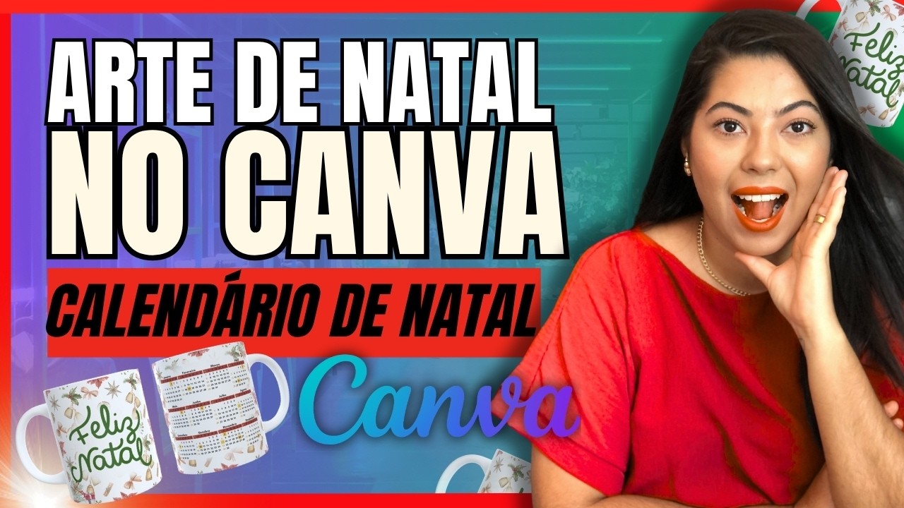 Como Fazer ARTE de CANECA de NATAL no CANVA (Modelo Pronto + Passo a Passo!)
