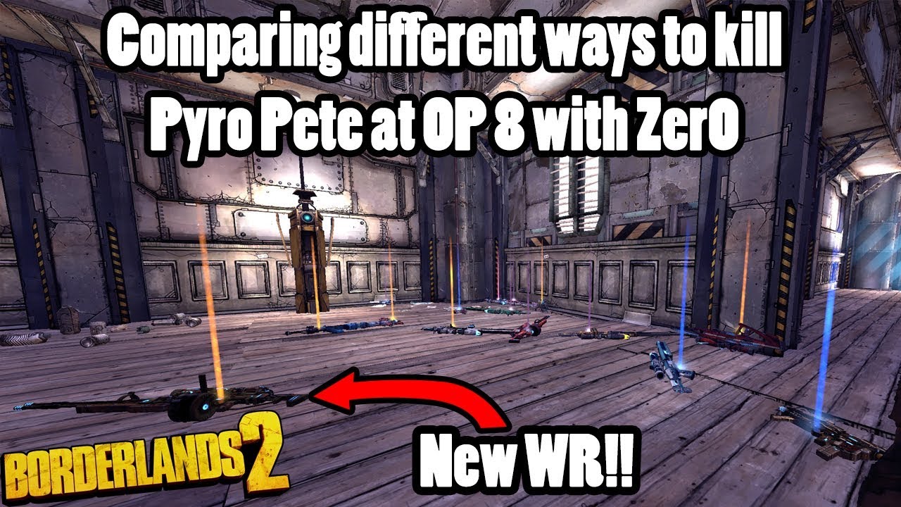 Borderlands 2: Killing Pyro Pete as Zer0 with many different guns, new World Record!
