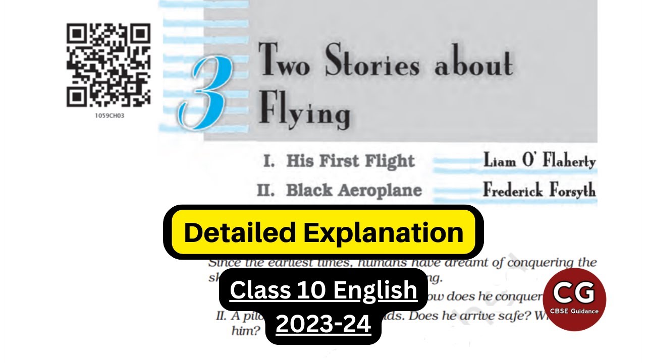 Two Stories About Flying (His First Flight 🕊️ and Black Aeroplane ✈️) Class 10 in Hindi