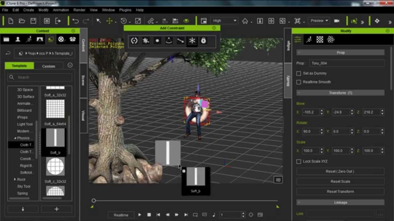 iClone 6 Tutorial - Physics Constraint Basics