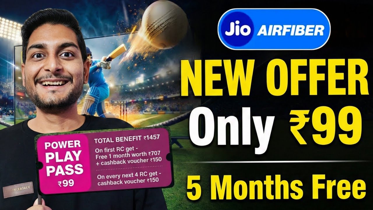 Jio AirFiber | Launch New Offer Only ₹99 With 5 Months Free Benefits | Airtel ₹399 Unlimited 4G Data