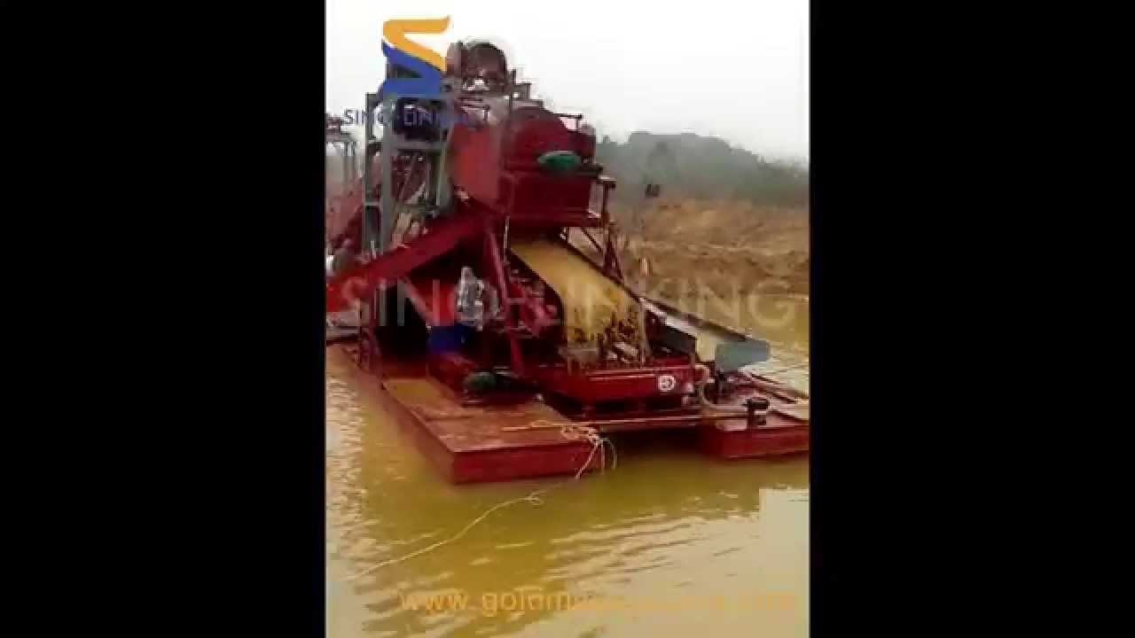 23- SLK-WD200 gold bucket dredger working in Afirca