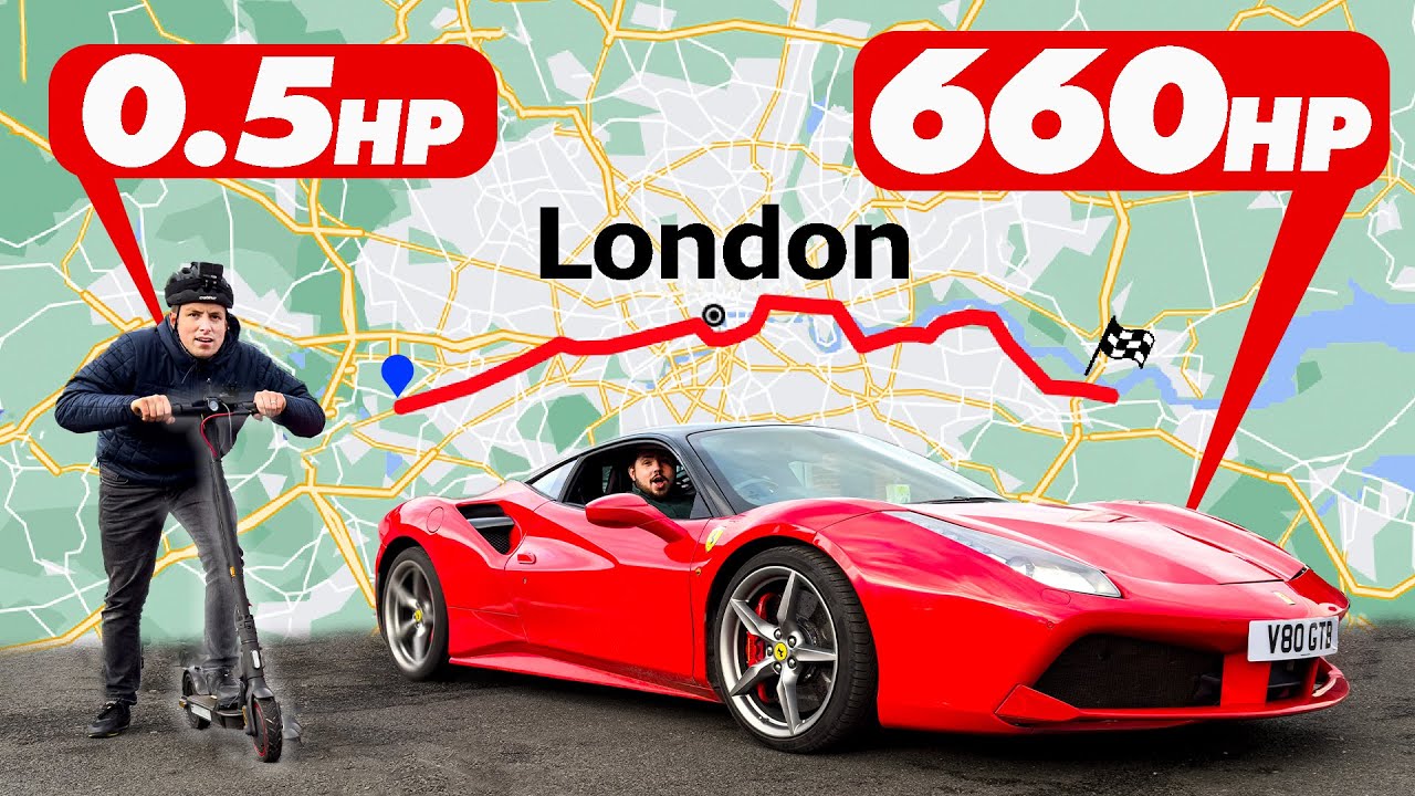 Carrera de un Scooter vs un Ferrari por Londres
