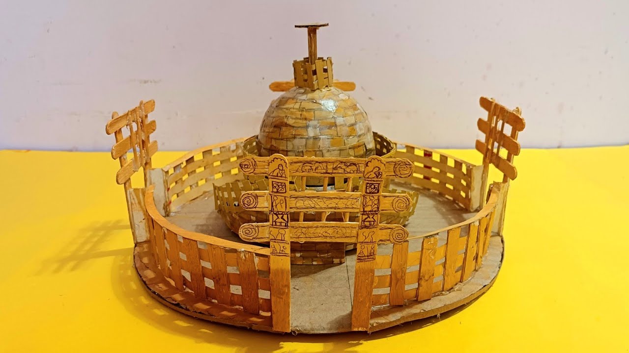 Sanchi Stupa Model with cardboard | How to make school project model Sanchi Stupa | सांची का स्तूप